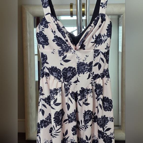 ASOS Black Pink Midi Floral Sundress Size 10 - Picture 4 of 7